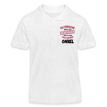 Baby Kinder Benehmen Sprüche Lustig Opa Onkel - Kinder Organic Poloshirt Mini Sprinter von Stanley/Stella - Weiß - Vorne