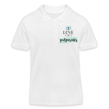 I Love My Godparents – Baby- und Kinderkleidung - Kinder Organic Poloshirt Mini Sprinter von Stanley/Stella - Weiß - Vorne