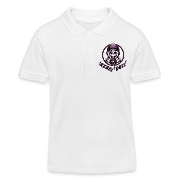Rebel doll - Kids Organic Polo Shirt by Stanley/Stella - white - Front