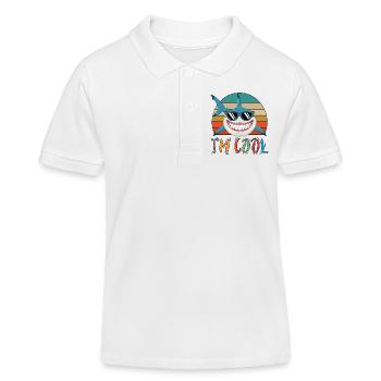 Baby Kinder Hai Fisch Tiere Lustig Sonnenbrille - Kinder Organic Poloshirt Mini Sprinter von Stanley/Stella - Weiß - Vorne