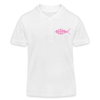 Ichthys Herzen - Kinder Organic Poloshirt Mini Sprinter von Stanley/Stella - Weiß - Vorne