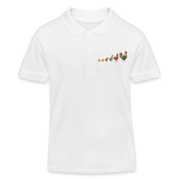 Küken-zu-Hahn-Wachstumsparade Hühnerhühner - Kinder Organic Poloshirt Mini Sprinter von Stanley/Stella - Weiß - Vorne