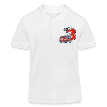 3. Geburtstag Feuerwehr - Kinder Organic Poloshirt Mini Sprinter von Stanley/Stella - Weiß - Vorne