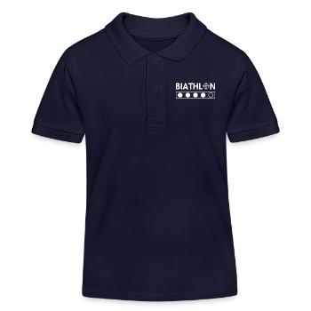Biathlon T-shirt - Kinder Organic Poloshirt Mini Sprinter von Stanley/Stella - Navy - Vorne