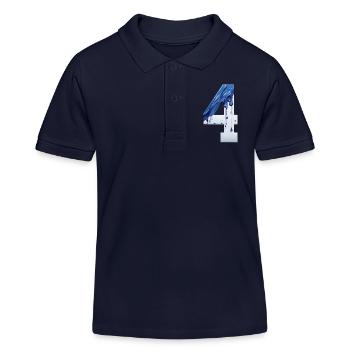 NR. 4 NUMMER 4 BLAU WEIß 4. GEBURTSTAG - Kinder Organic Poloshirt Mini Sprinter von Stanley/Stella - Navy - Vorne
