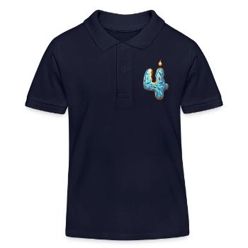 NUMMER 4 KUCHEN SWEET 4. GEBURTSTAG - Kinder Organic Poloshirt Mini Sprinter von Stanley/Stella - Navy - Vorne