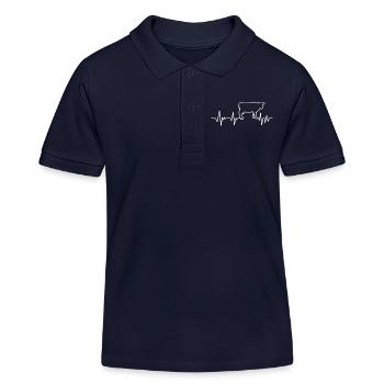 cow heartbeat of cows - Kids Organic Polo Shirt by Stanley/Stella - navy - Front