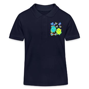 Küken Ostern Kind Kinder - Kinder Organic Poloshirt Mini Sprinter von Stanley/Stella - Navy - Vorne