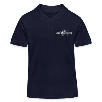 Berlin Skyline Brandenburg Gate Capital - Kids Organic Polo Shirt by Stanley/Stella - navy - Front
