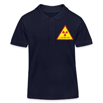 CHERNOBYL RADIATION WARNING ICON - Kids Organic Polo Shirt by Stanley/Stella - navy - Front