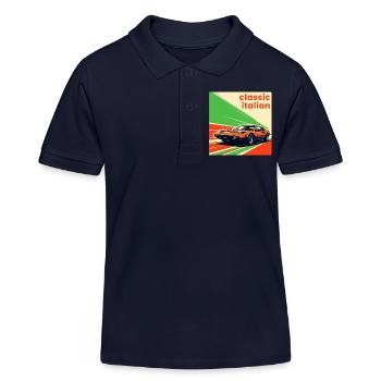 Klassischer italienischer Sportwagen - Kinder Organic Poloshirt Mini Sprinter von Stanley/Stella - Navy - Vorne