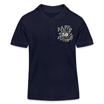 50.Geburtstag,50 Jahre,Airbrush, Happy Birthday(25 - Kinder Organic Poloshirt Mini Sprinter von Stanley/Stella - Navy - Vorne