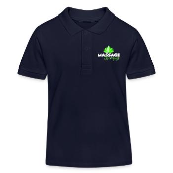 massage - Kids Organic Polo Shirt by Stanley/Stella - navy - Front