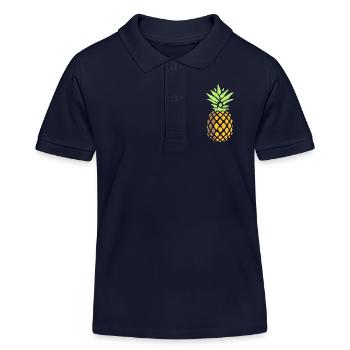 pineapple - Kids Organic Polo Shirt by Stanley/Stella - navy - Front