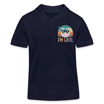 Baby Kinder Hai Fisch Tiere Lustig Sonnenbrille - Kinder Organic Poloshirt Mini Sprinter von Stanley/Stella - Navy - Vorne