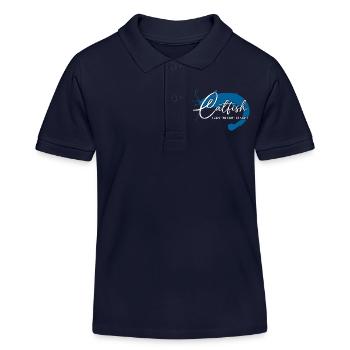 Wels Waller angeln Sportfischen Flussmonster - Kinder Organic Poloshirt Mini Sprinter von Stanley/Stella - Navy - Vorne