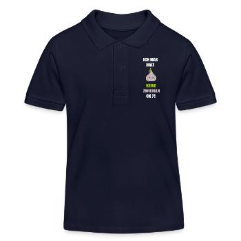 Ich mag keine Zwiebeln - Kinder Organic Poloshirt Mini Sprinter von Stanley/Stella - Navy - Vorne