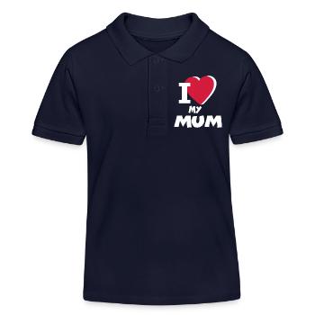Baby Kids Love My Love Mum Mom - Kids Organic Polo Shirt by Stanley/Stella - navy - Front
