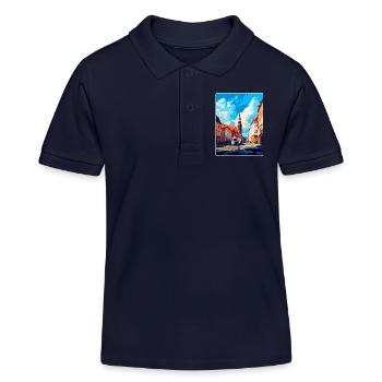 Ostrava Tschechische Republik Vintage Reiseposter WPA - Kinder Organic Poloshirt Mini Sprinter von Stanley/Stella - Navy - Vorne
