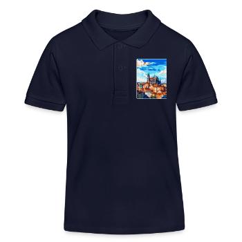 Kutná Hora Tschechische Republik Vintage Reiseposter - Kinder Organic Poloshirt Mini Sprinter von Stanley/Stella - Navy - Vorne