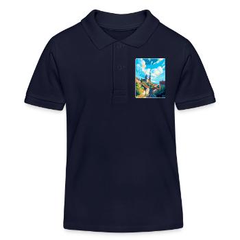 Tabor Tschechische Republik Vintage Reiseplakat WPA Kunst - Kinder Organic Poloshirt Mini Sprinter von Stanley/Stella - Navy - Vorne