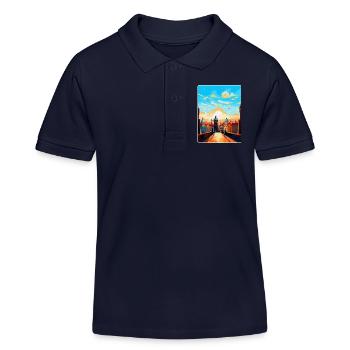 Prag Tschechische Republik Vintage Reiseplakat WPA - Kinder Organic Poloshirt Mini Sprinter von Stanley/Stella - Navy - Vorne