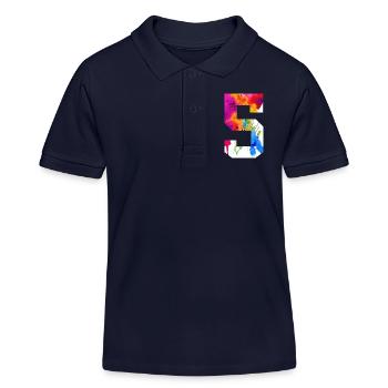 NUMMER 5 JAHRE ALT 5. GEBURTSTAG - Kinder Organic Poloshirt Mini Sprinter von Stanley/Stella - Navy - Vorne