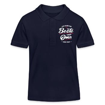 Baby Kinder Beste Oma der Welt Grandma - Kinder Organic Poloshirt Mini Sprinter von Stanley/Stella - Navy - Vorne
