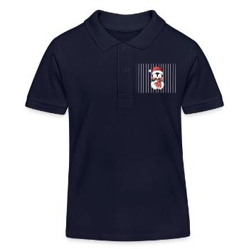 Pinguin mit Santa-Hut und Schal - Kinder Organic Poloshirt Mini Sprinter von Stanley/Stella - Navy - Vorne