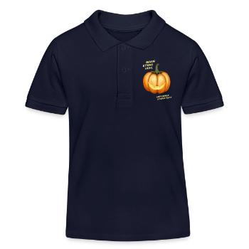Innen etwas hohl, aber grinse sympathisch - Kürbis - Kinder Organic Poloshirt Mini Sprinter von Stanley/Stella - Navy - Vorne