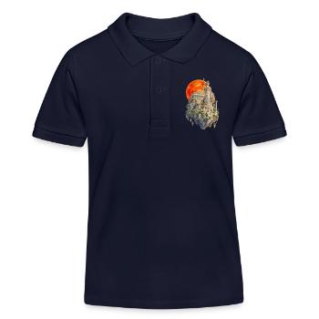 Roter Mond in Athen | Aquarellmalerei Stil - Kinder Organic Poloshirt Mini Sprinter von Stanley/Stella - Navy - Vorne