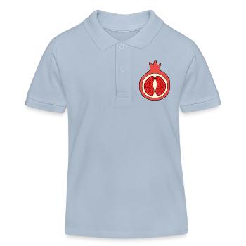 Granatapfel Apfel Frucht rot rote Früchte vegan - Kinder Organic Poloshirt Mini Sprinter von Stanley/Stella - sky Blue - Vorne