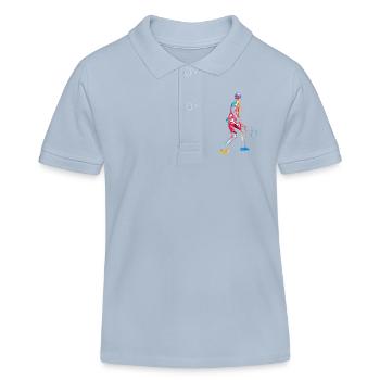 Pfeilschneller Squash Aufschläger - Kinder Organic Poloshirt Mini Sprinter von Stanley/Stella - sky Blue - Vorne
