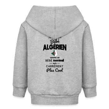 Algerisches Baby Wie Ein Normales Baby, Aber Cooler - Baby Organic Kapuzenjacke Baby Connector von Stanley/Stella - Grau meliert - Hinten