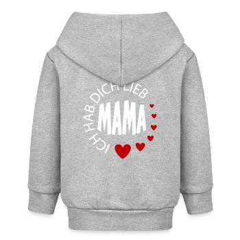 Baby Sprüche Ich hab dich lieb Mama - Baby Organic Kapuzenjacke Baby Connector von Stanley/Stella - Grau meliert - Hinten
