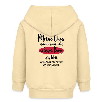 Baby Beste Süss Niedlich Welt Oma Omi - Baby Organic Kapuzenjacke Baby Connector von Stanley/Stella - Creme - Hinten