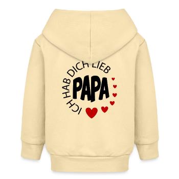 Baby Sprüche Ich hab dich lieb Papa - Baby Organic Kapuzenjacke Baby Connector von Stanley/Stella - Creme - Hinten