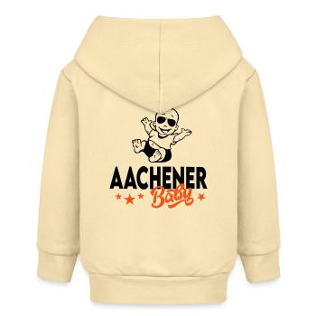 Baby Stadt Städte geboren in Aachen - Baby Organic Kapuzenjacke Baby Connector von Stanley/Stella - Creme - Hinten