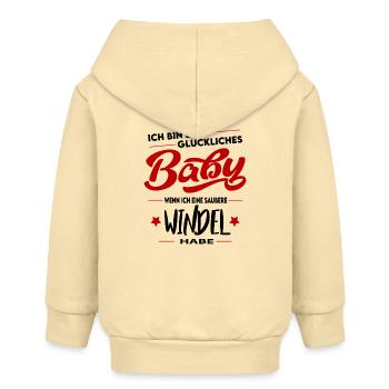 Glückliches Baby Windel wechseln Hintern putzen - Baby Organic Kapuzenjacke Baby Connector von Stanley/Stella - Creme - Hinten