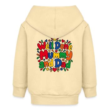 Well Done Mummy and Dad - Baby Organic Kapuzenjacke Baby Connector von Stanley/Stella - Creme - Hinten