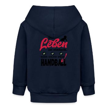 Baby Spielen Sport Sprüche Handball - Baby Organic Kapuzenjacke Baby Connector von Stanley/Stella - Navy - Hinten