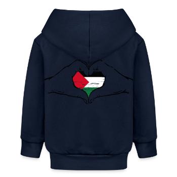 Palästina Flagge Herzform used - Baby Organic Kapuzenjacke Baby Connector von Stanley/Stella - Navy - Hinten