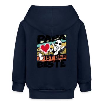 Baby Papa ist der Beste Jungen - Baby Organic Kapuzenjacke Baby Connector von Stanley/Stella - Navy - Hinten