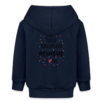 Joyeux Anniversaire Maman – Baby & Kids Clothes - Baby Organic Zip-up Hoodie by Stanley/Stella - navy - Back