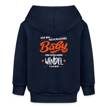 Glückliches Baby Windel wechseln Hintern putzen - Baby Organic Kapuzenjacke Baby Connector von Stanley/Stella - Navy - Hinten