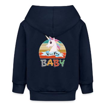 Baby It s a Boy Junge Einhorn Unicorn - Baby Organic Kapuzenjacke Baby Connector von Stanley/Stella - Navy - Hinten