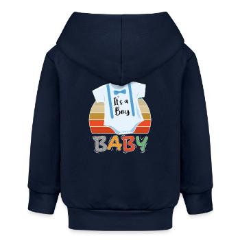 Baby It s a Boy Junge - Baby Organic Kapuzenjacke Baby Connector von Stanley/Stella - Navy - Hinten