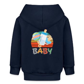 Baby Flasche Nuckel Rassel Fläschchen Retro - Baby Organic Kapuzenjacke Baby Connector von Stanley/Stella - Navy - Hinten