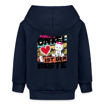 Baby Onkel ist der Beste Mädchen - Baby Organic Kapuzenjacke Baby Connector von Stanley/Stella - Navy - Hinten