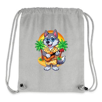 Drôle Husky Chien Lunettes De Soleil De Plage D’été Hawaïen - Sac à cordon recyclé Stanley/Stella - gris chiné - Devant